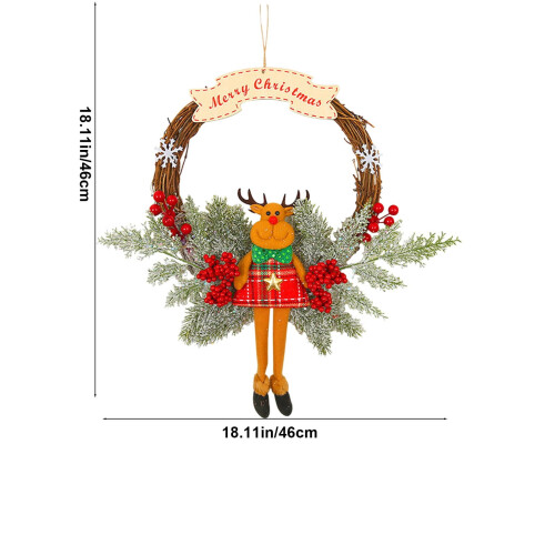 Χριστουγεννιάτικο στεφάνι από ρατάν για διακόσμηση πόρτας και τοίχου 1