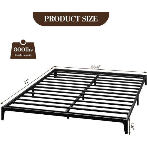 Modern Metal Platform Bed Frame – Full, Matte Black 1