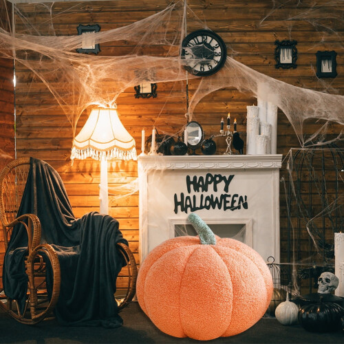 Pumpkin Throw Pillow 3D Shaped Halloween Decor Orange 20cm 2