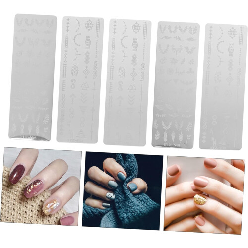 Gabarit de nail art en 5 feuilles, accessoire et manucure. 2