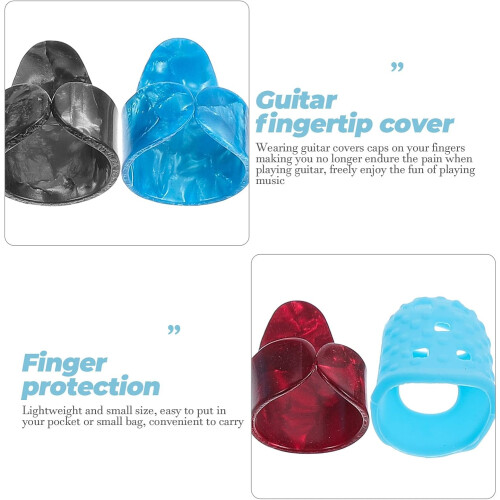 1 Box Guitar Silicone Finger Protector Fingertip Guard Comfortable Easy to Apply and Remove Plastic 2