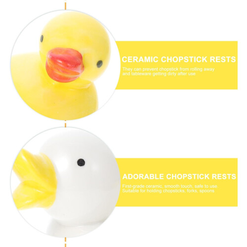 6pcs Ceramic Chopstick Holders Set with Adorable Waterfowl Design 2