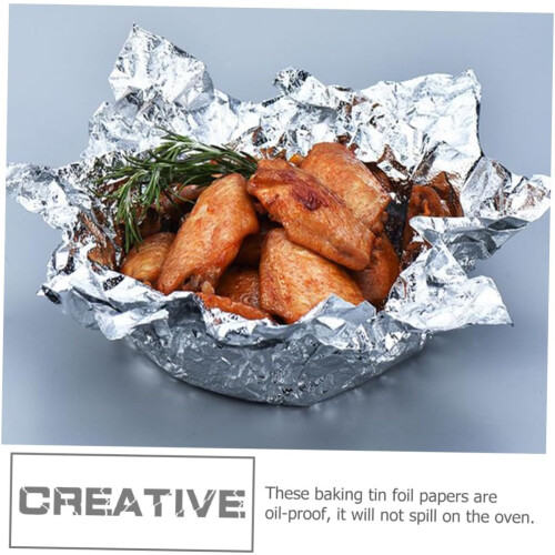 50sheets Multi-Function Tin Foil Baking Paper Convenient Household Foil Sheets 2