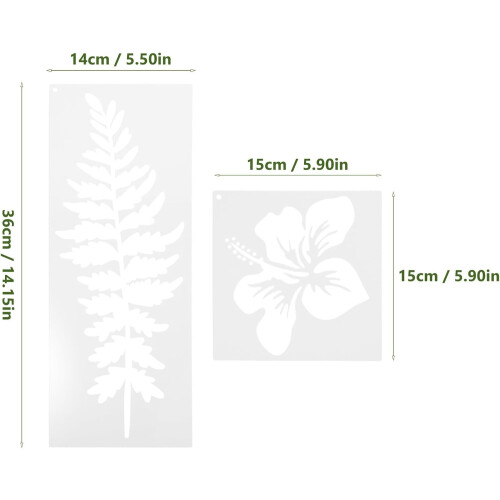 24pcs DIY Stencils Multi-Function Flower Plants Painting Stencils White Pet Material Easy 1