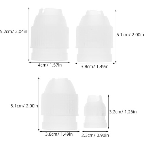 24pcs Cake Decorating Coupler Piping Bag Converter Pp Material Four Diameter Specifications 1