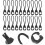 100pcs Black Zipper Pull Rope Replacement Kit for Clothing Luggage Suitcase 6