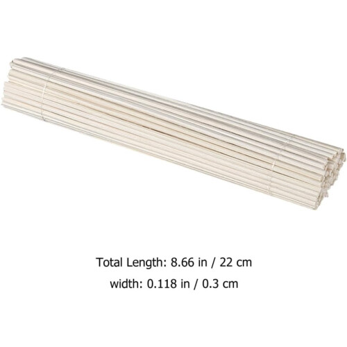 100 bâtonnets diffuseurs remplaçables, usage quotidien, en bois de 10 cm, sans feu, décoratifs. 1