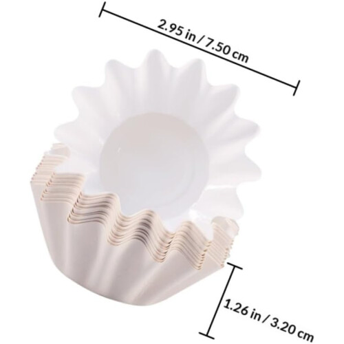 100 Einweg-Papierförmchen für Cupcakes, weiße Muffinförmchen, formstabil 1