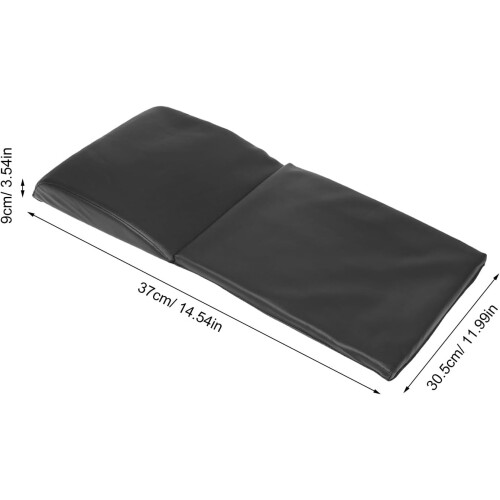 Portable Folding Ab Exercise Mat – Black Sit-Up Training Pad with Lumbar Support 1