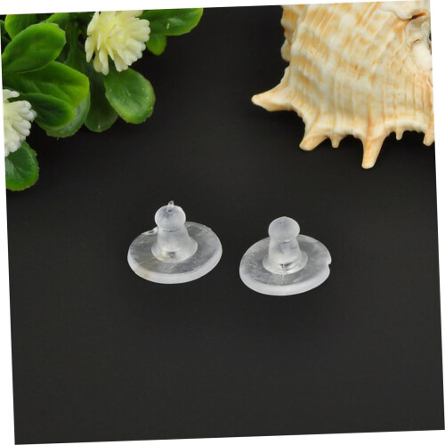 100pcs Transparent Silicone Earring Safety Backs Comfortable Flexible Replacement 1
