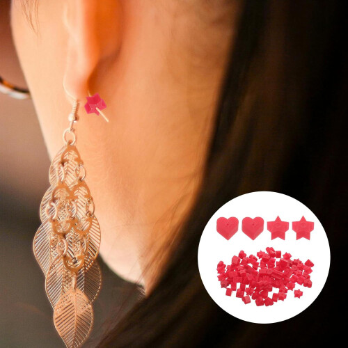 100Pcs Silicone Heart Star Shape Earring Backs Secure Locking Replacement Ear Jewelry Backs 2