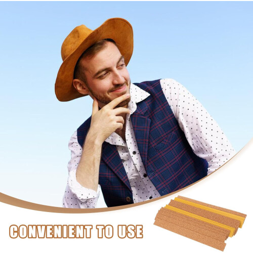 24pcs Self-Adhesive Soft Cork Hat Inserts 200x20x2mm Hat Size Reducer Strips 2