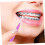 50pcs Interdental Escova Conjunto para Braces Limpeza com Picks Multi-cor 5