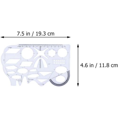 8Pcs Geometric Ruler Drawing Stencils Set Multifunctional Architect Scale Ruler Technical Drawing Supplies 1