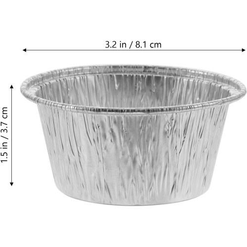 100 stk. aluminiumsfolie bakeformer engangs mini paiformer cupcake- og eggeterteformer 1