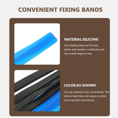 8pcs Flexible Silicone Fixing Bands 13cm Elastic Multi-use Bento Box and Book Binding Straps 2