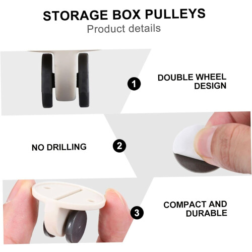 8pcs Bed Storage Box Wheels Plastic Scroll Wheels Storage Box Pulleys for Bed Bottom Cubes 1