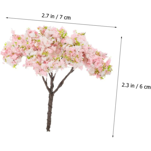 8pcs Miniature Cherry Blossom Trees Mini Garden Decoration Simulation Tree Ornaments 1