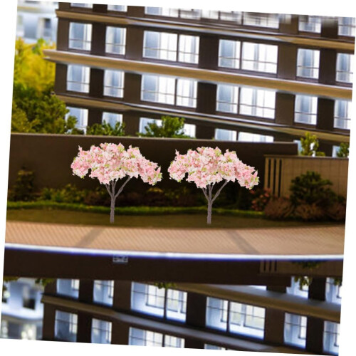 8pcs Miniature Cherry Blossom Trees Mini Garden Decoration Simulation Tree Ornaments 2