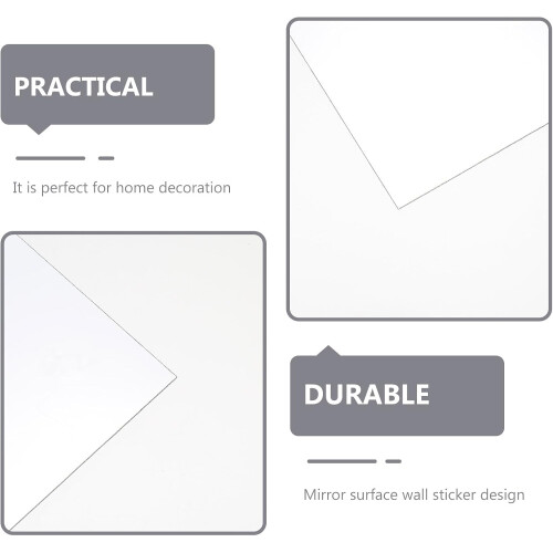 láminas de espejo acrílico, pegatinas de pared autoadhesivas con efecto decorativo y a la moda. 2