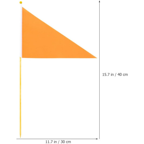 8pcs Orange Triangular Yard Marking Flags with Bamboo Stakes for Garden Irrigation, Construction Site 2