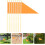 8pcs Orange Triangular Yard Marking Flags with Bamboo Stakes for Garden Irrigation, Construction Site 5
