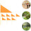 8pcs Orange Triangular Yard Marking Flags with Bamboo Stakes for Garden Irrigation, Construction Site 8
