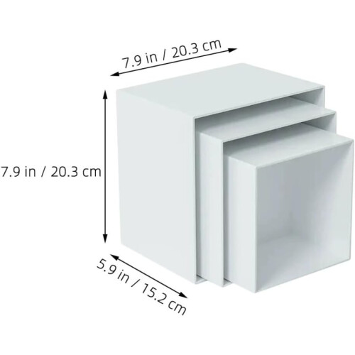 6pcs White Plastic Cube Cake Display Stand and Desktop Shelf Organizer 1
