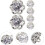 6 stk. blomsterformede rhinestone-syknapper metallpynt 3