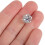 6 stk. blomsterformede rhinestone-syknapper metallpynt 6