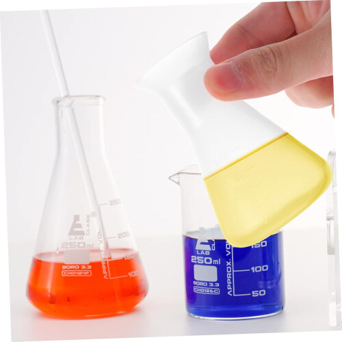 8pcs Erlenmeyer Flask Scale Conical Flask for Chemistry Material for Science Experiments and Filtering 2