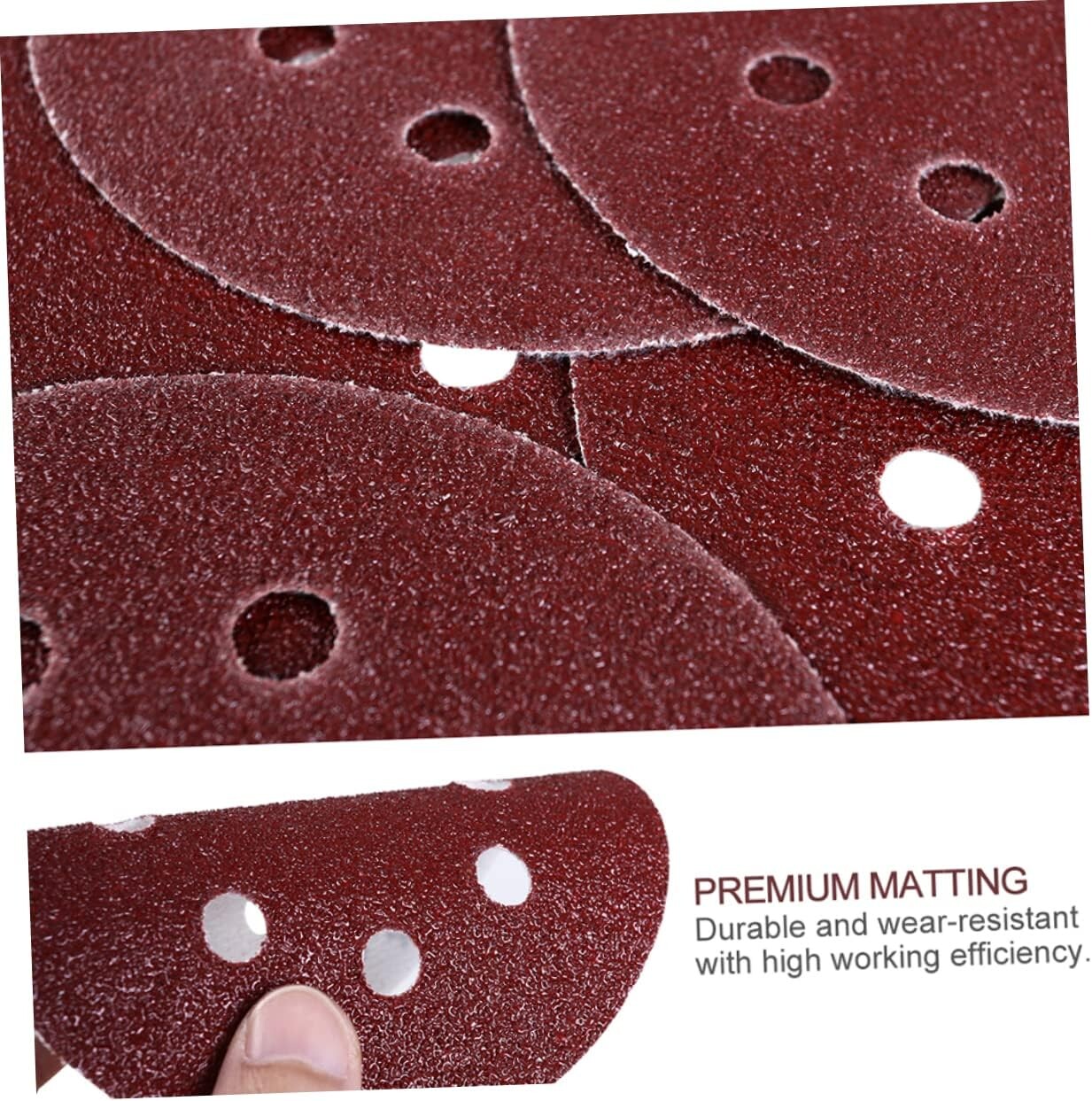 Sanding Discs Sandpaper Circular Pads Inch 5 Hook and Loop Hole 8 50pcs ...