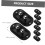 8pcs Adhesive Mini Swivel Caster Wheels Black Dual-Ball Rotatable Rollers 2