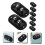 8pcs Adhesive Mini Swivel Caster Wheels Black Dual-Ball Rotatable Rollers 8