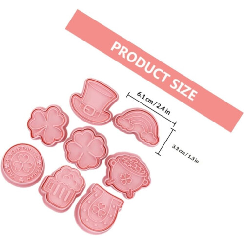 8-teiliges Blätter-Ausstechförmchen, rosa, St. Patrick's Day Backzubehör 1