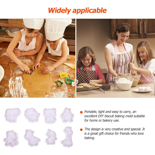 8 Pcs Animal Shape Cookie Molds for Baking, Creative Pp Material Biscuit Cutters 1