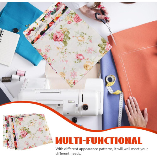 Floral Fabric Material DIY Patchwork Cotton Cloth for Craft Lovers 7-Color Assorted Plain Weave 2