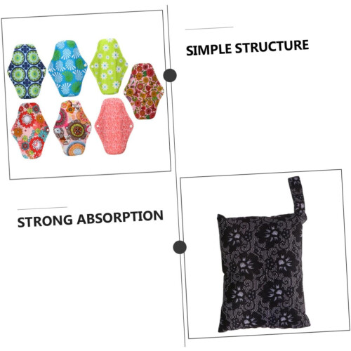 8 compresas menstruales lavables de carbón de bambú para mujer, reutilizables. 2