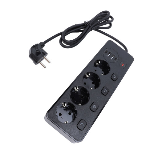 Multipresa da 3250 W con 4 prese, 2 porte USB e Type-C