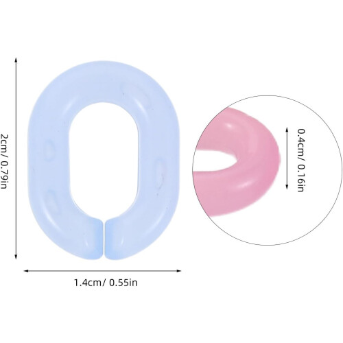 600pcs Oval Acrylic Linking Rings Quick Link Connectors 14x20mm Assorted Candy Colors 1