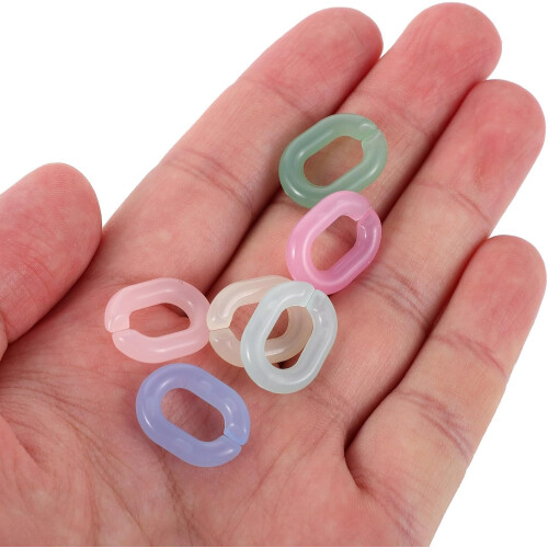 600pcs Oval Acrylic Linking Rings Quick Link Connectors 14x20mm Assorted Candy Colors 2