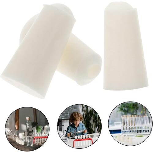 60 tappi di chiusura in silicone per provette da laboratorio e beute coniche. 2