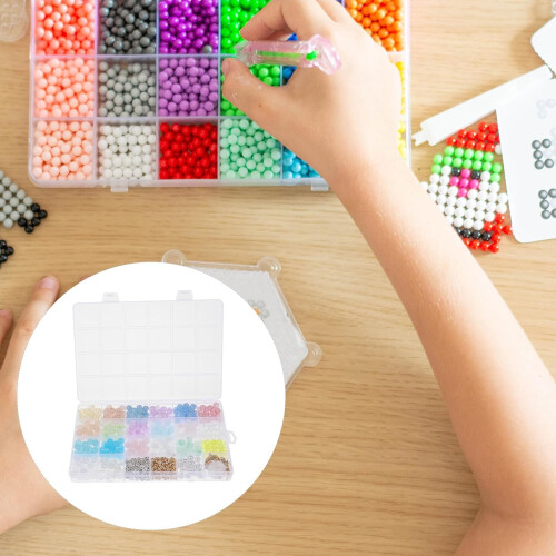 670pcs DIY Glass Crystal Round Set with 24-Compartment Organizer, Mixed Solid Dual-Tone Spacer 2