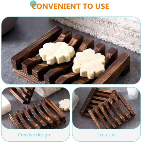 Porte-savon robuste et sec, en matière synthétique, lot de 6, marron. 2