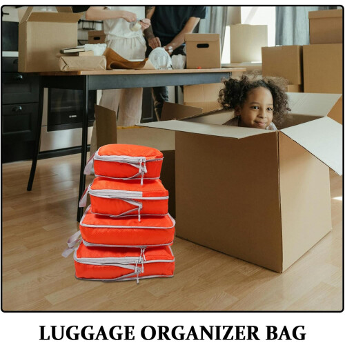 Cubi organizer da viaggio leggeri per valigie, 4 pezzi 2
