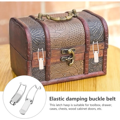 6pcs Cabinet Latch Hasp Nickel Plated Iron Locks Catch Spring Loaded Toggle Easy Installation Time-Saving Silver 2