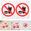 4 pegatinas autoadhesivas de vinilo de 8x8 cm con el letrero "Prohibido comer o beber". 8