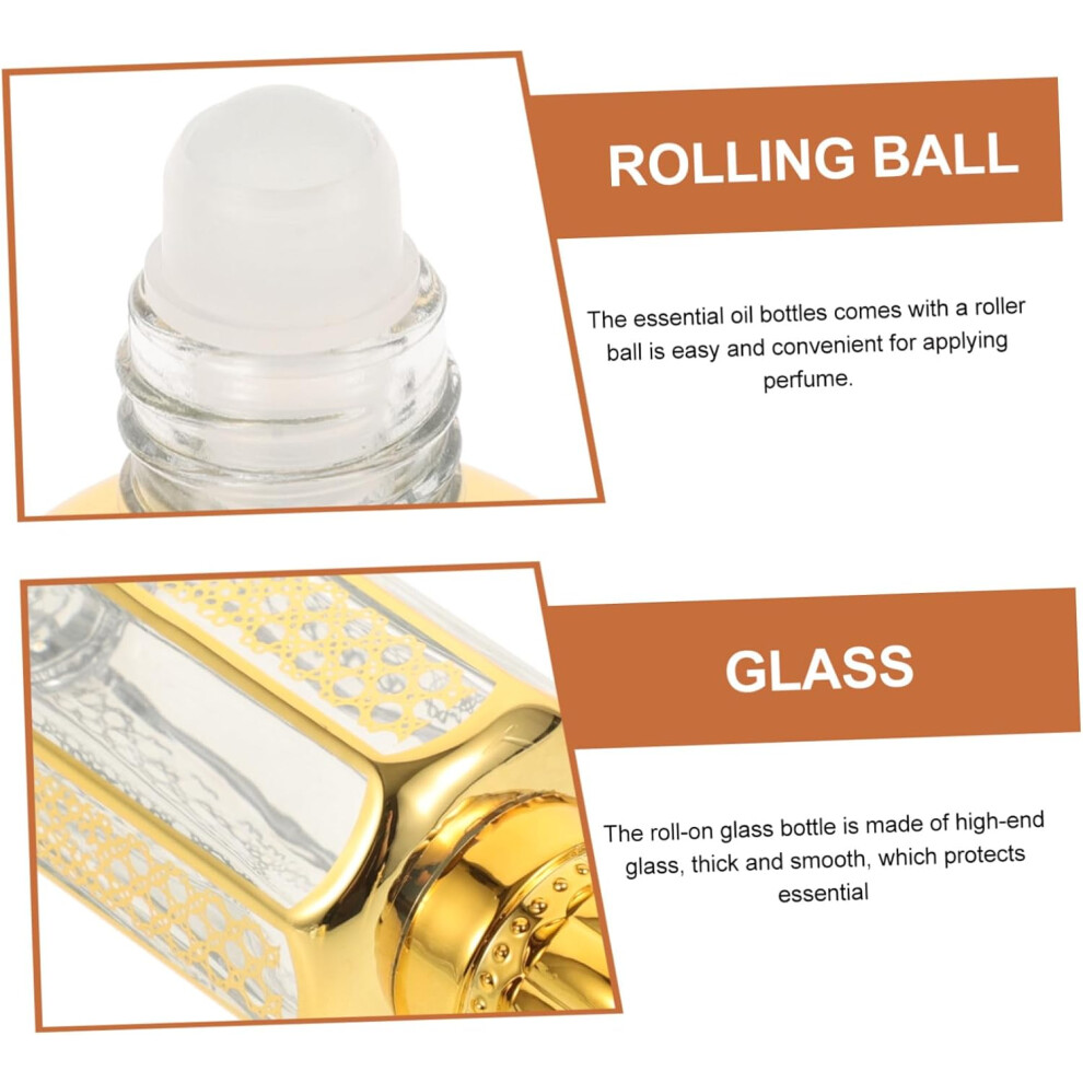 Hkhbjs Golden 6Pcs Bottles Delicate Essential Oil Containers Roller Bottles For Oils