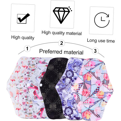 7pcs Reusable Washable Menstrual Sanitary Pads with Storage Bag 1