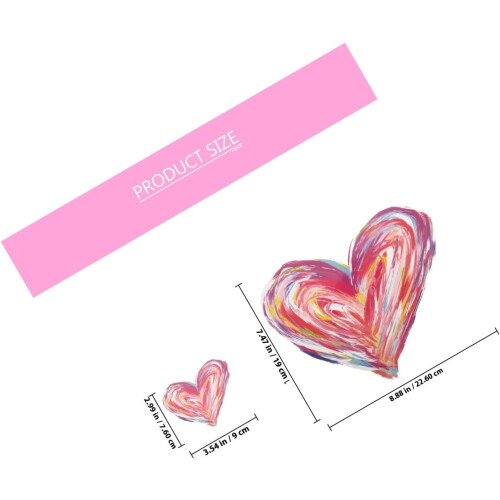 Heat Transfer Stickers 6 Sheets Creative Heart Shaped Synthetic Material, Practical 1